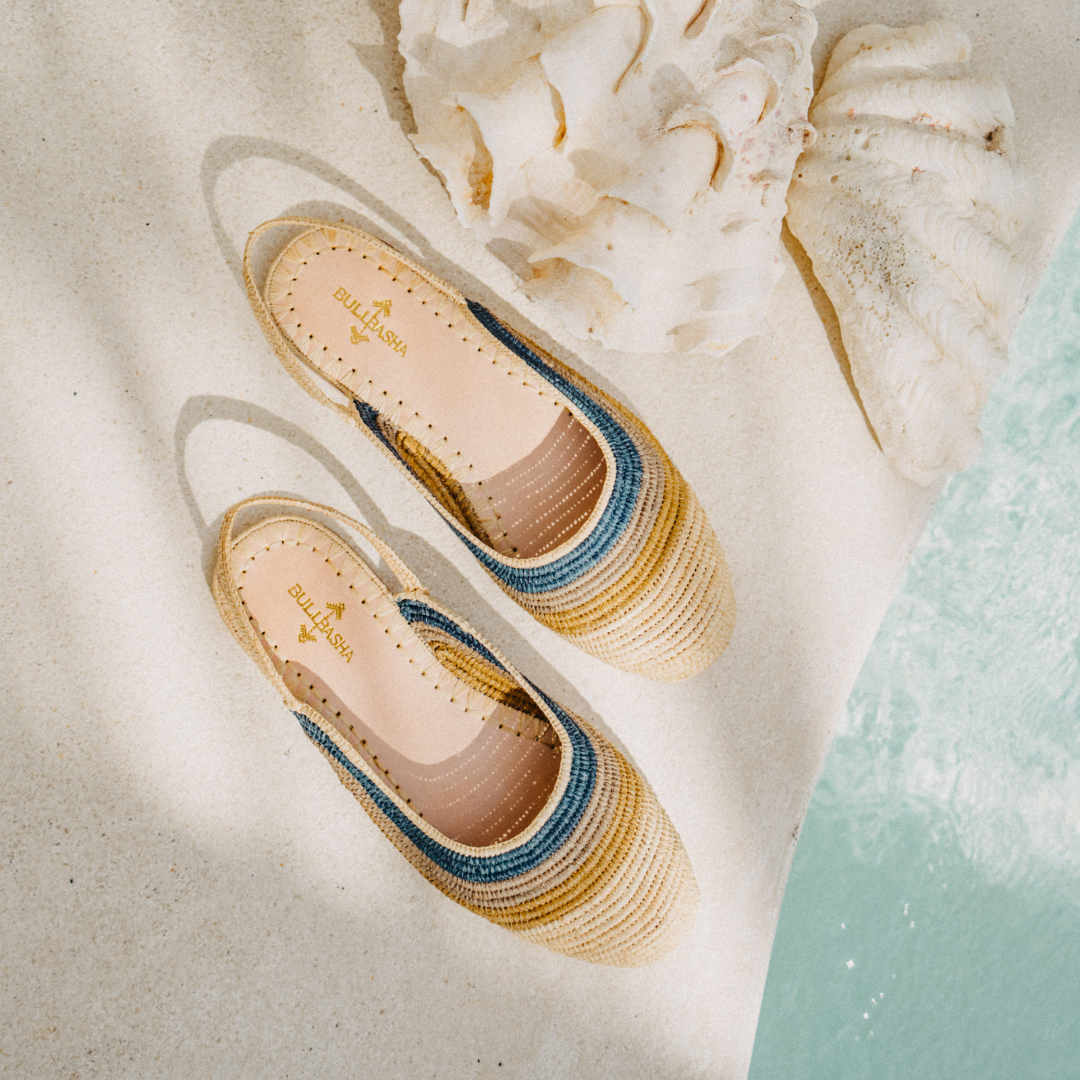 Sandali da donna Mazir Mix Beige Naturale, Ocra, Grigio e Blu