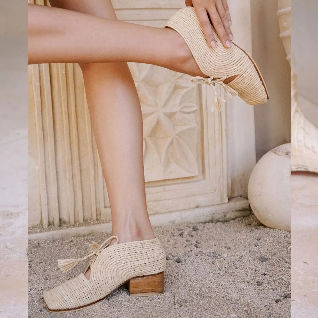 Iften, sustainable, handmade heels made from natural materials by Bulibasha