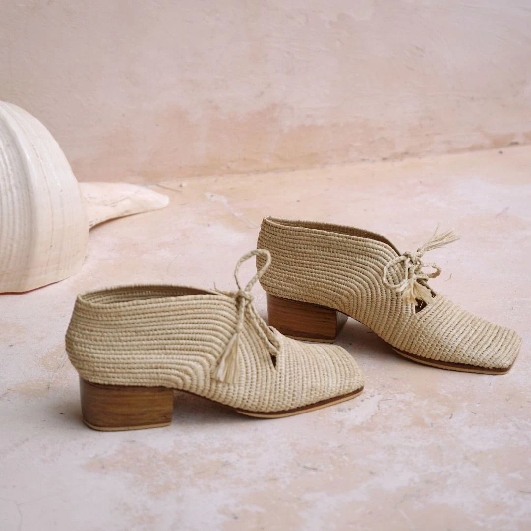 Iften, sustainable, handmade heels made from natural materials by Bulibasha