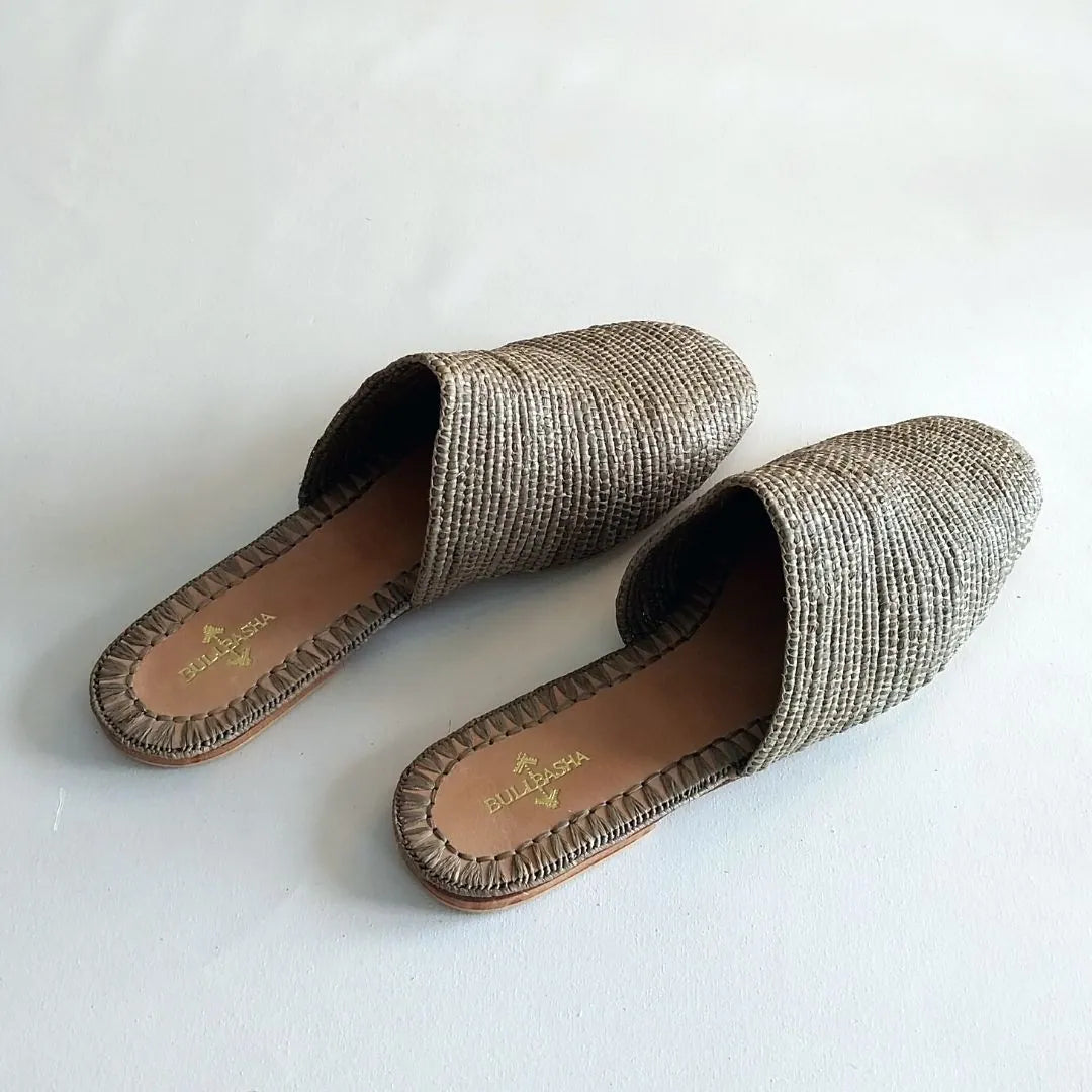 Slip On Gray, sustainable, sandals made from natural materials by Bulibasha