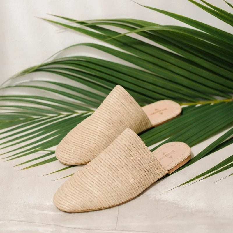 Slip On Neutral, sustainable, sandals made from natural materials by Bulibasha