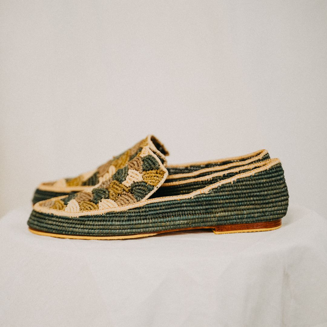 Mouna Zafir Arte Luxe Green Loafers