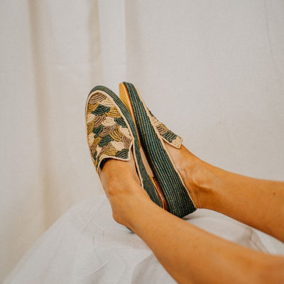 Mouna Zafir Arte Luxe Green Loafers