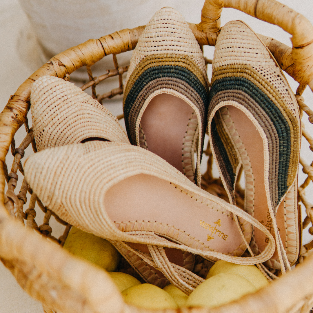 Assia Sandals Mix Natural Beige, Ochre, Green and  Gray