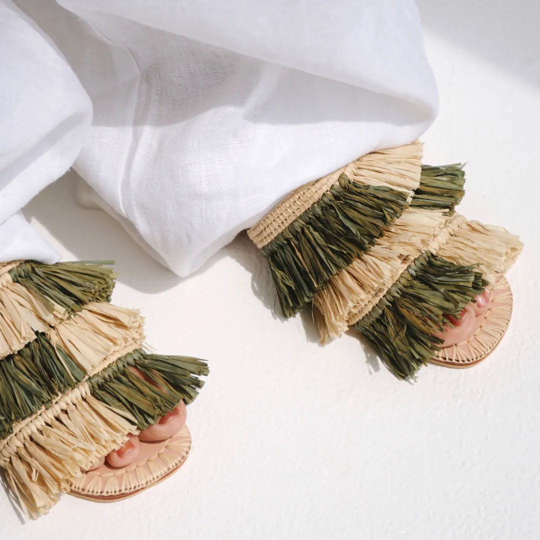 Massa Zegiga, sustainable, handmade flats made from natural materials by Bulibasha