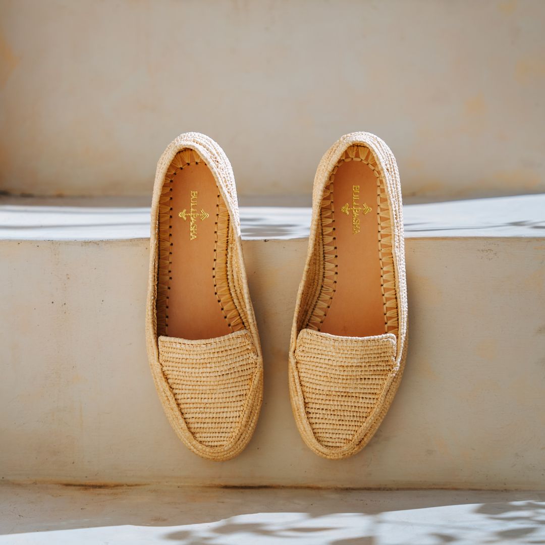 Mouna Damen Loafers Naturbeige