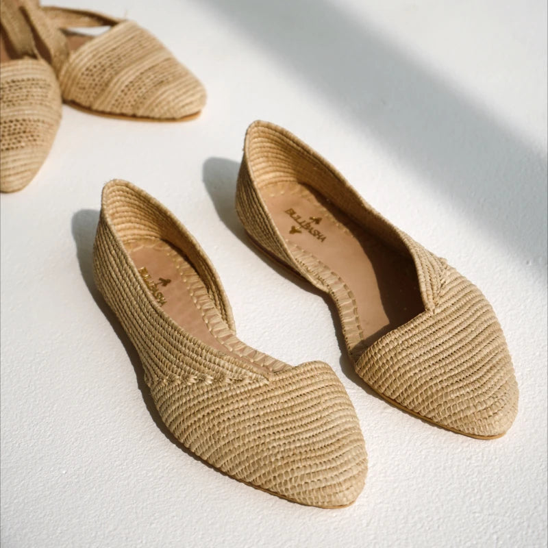 Ayyur, sustainable, handmade flats made from natural materials by Bulibasha