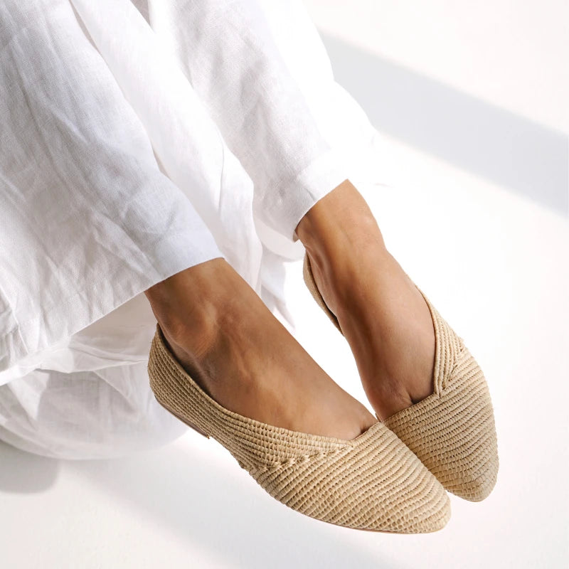 Ayyur, sustainable, handmade flats made from natural materials by Bulibasha