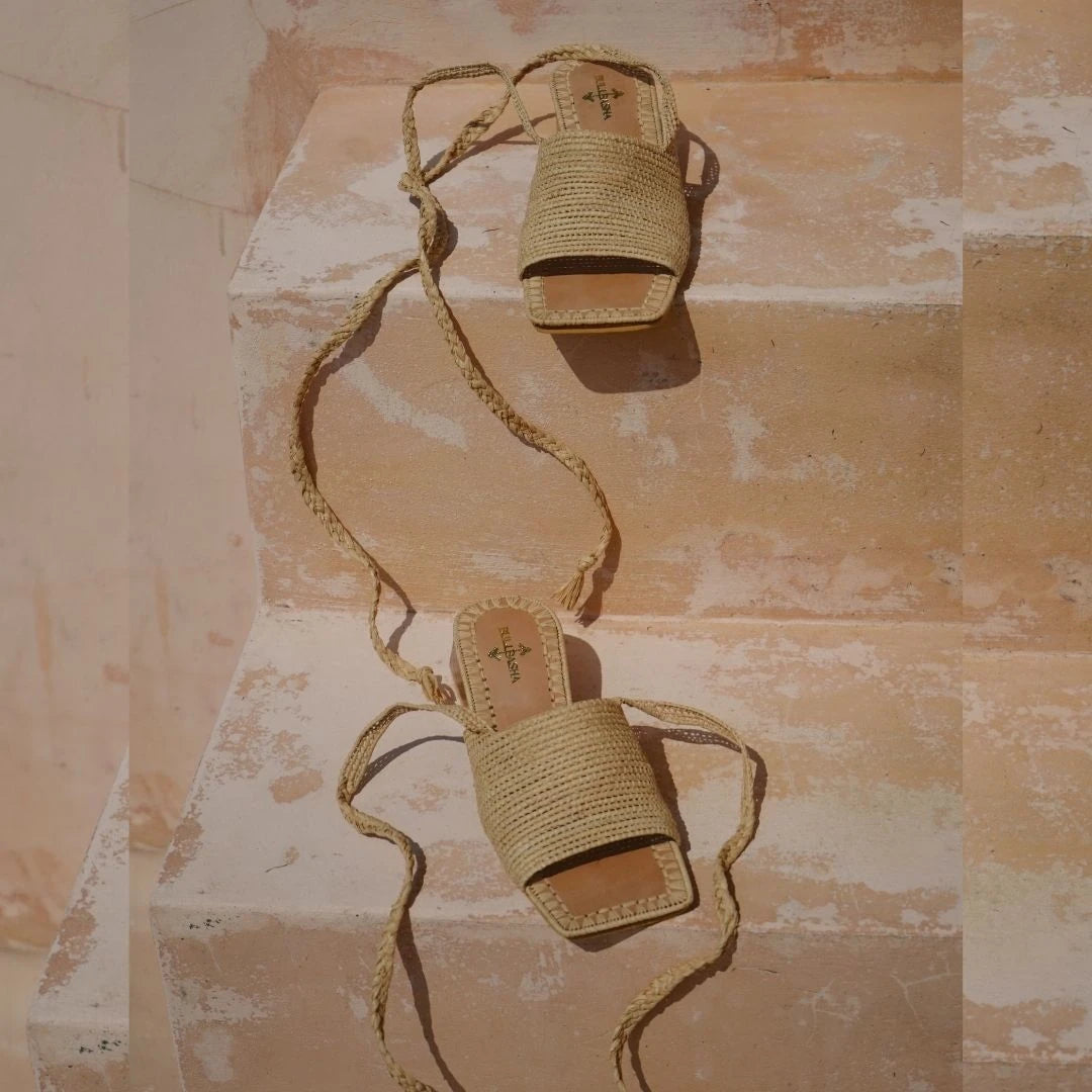 Damya, sustainable, handmade heels made from natural materials by Bulibasha