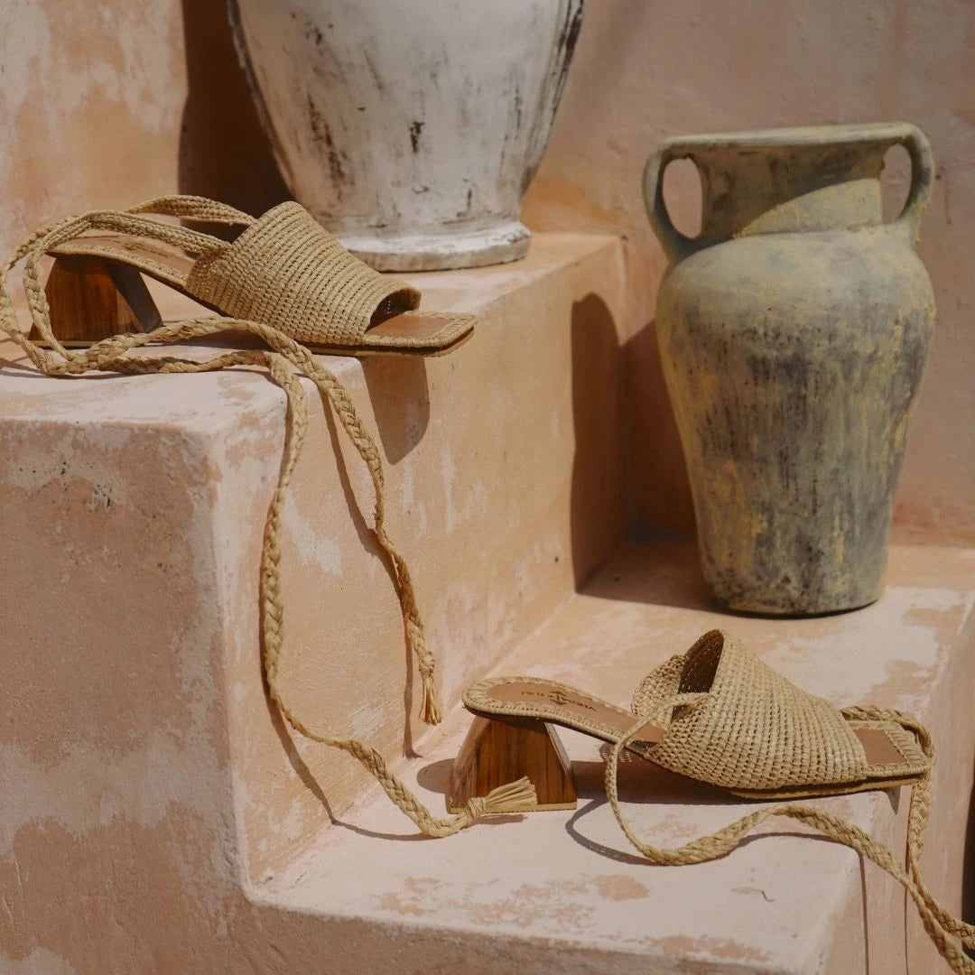Damya, sustainable, handmade heels made from natural materials by Bulibasha