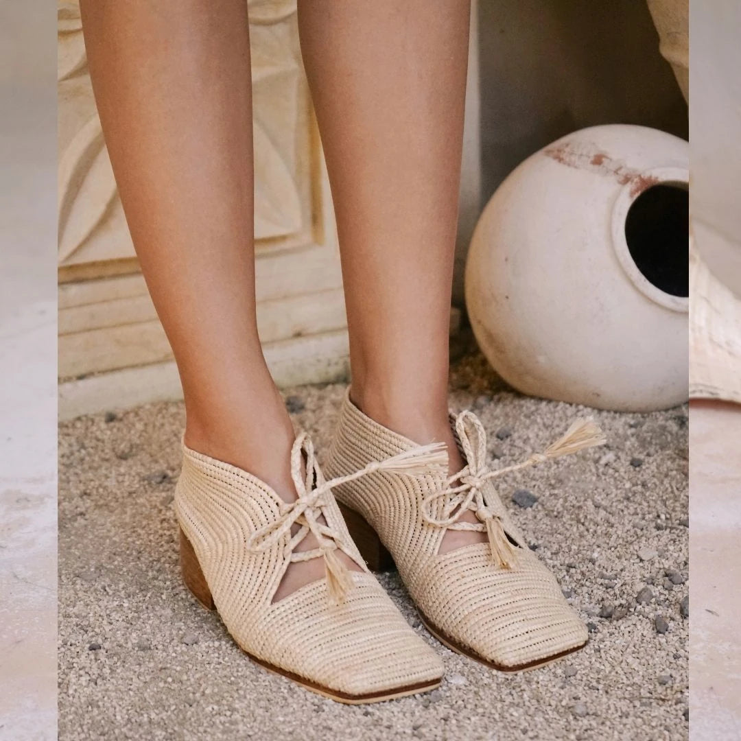 Iften, sustainable, handmade heels made from natural materials by Bulibasha