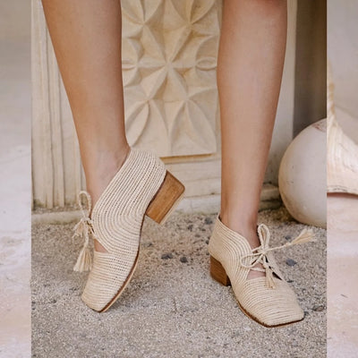 Iften, sustainable, handmade heels made from natural materials by Bulibasha