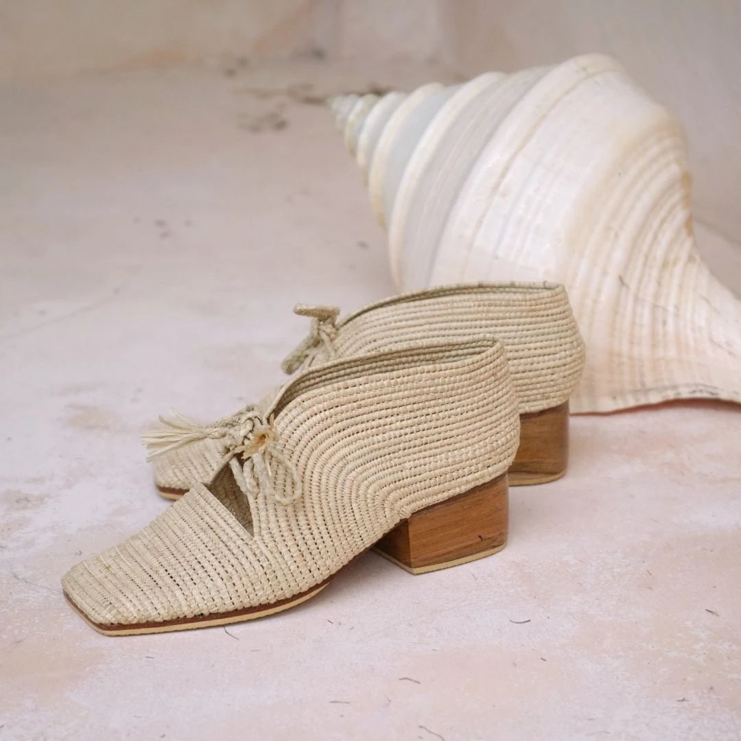 Iften, sustainable, handmade heels made from natural materials by Bulibasha