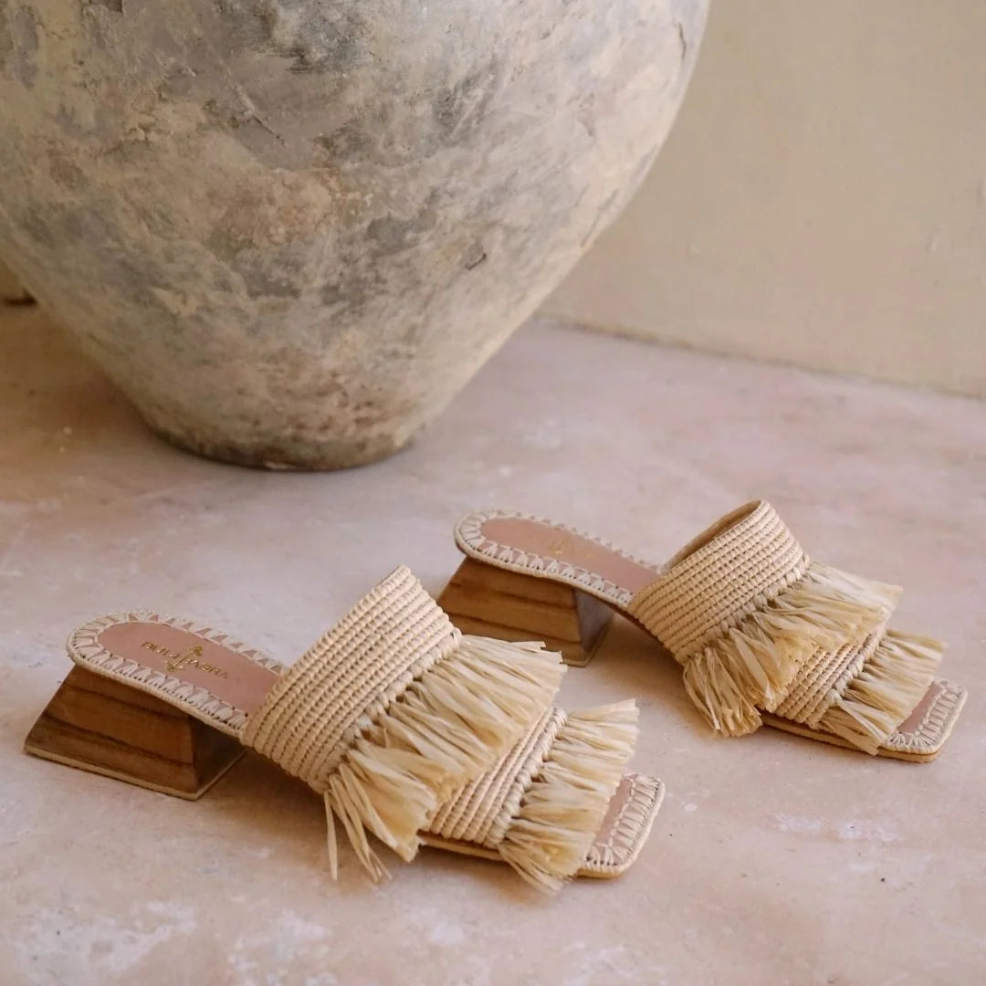 Jidji, sustainable, handmade heels made from natural materials by Bulibasha