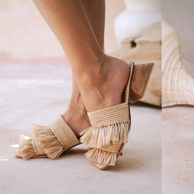 Jidji, sustainable, handmade heels made from natural materials by Bulibasha