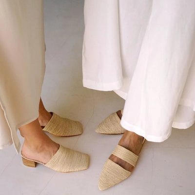 Sakina, sustainable, handmade heels made from natural materials by Bulibasha