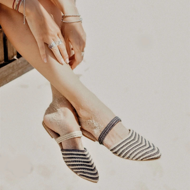 Babouche Amalu, sustainable, handmade sandals made from natural materials by Bulibasha