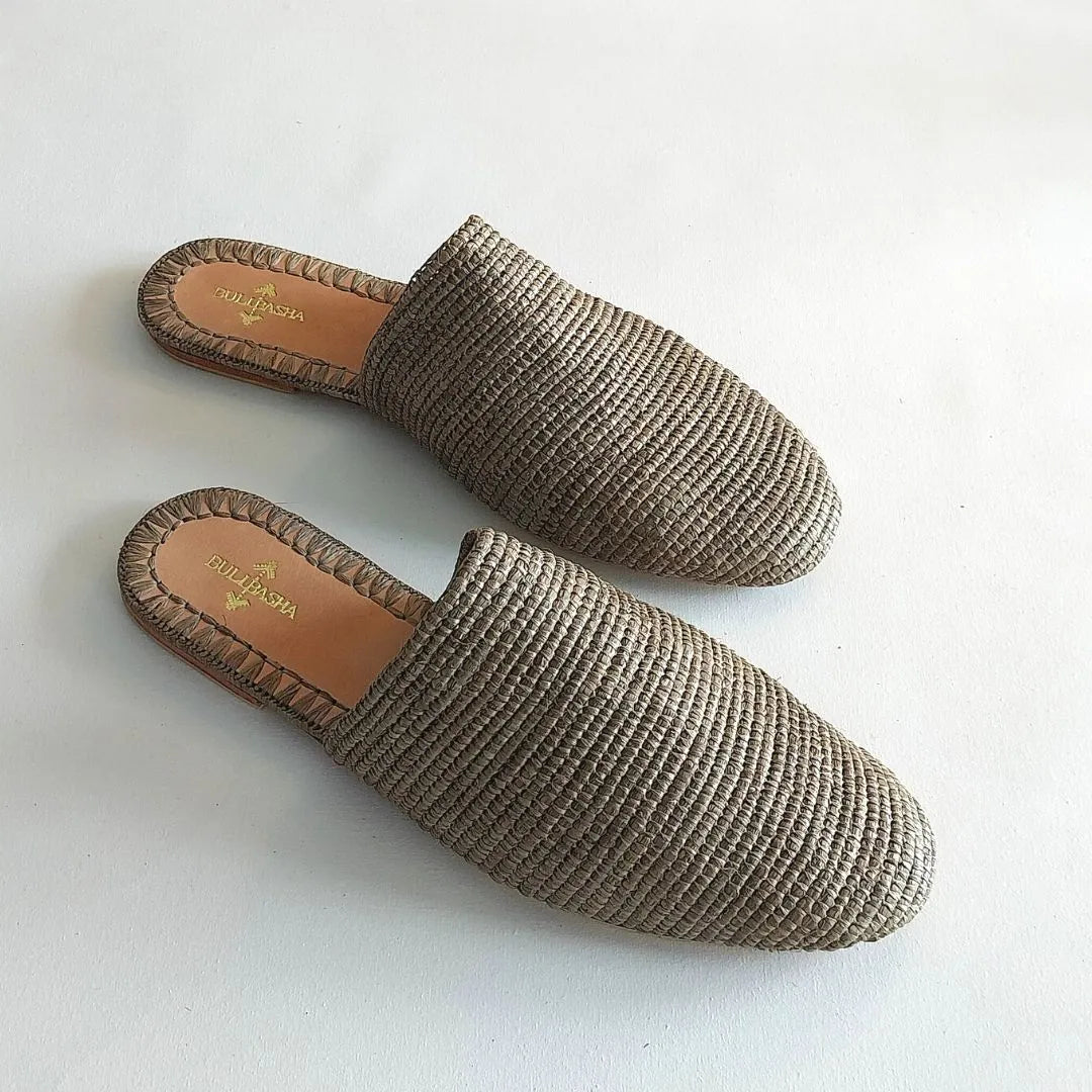 Slip On Gray, sustainable, sandals made from natural materials by Bulibasha