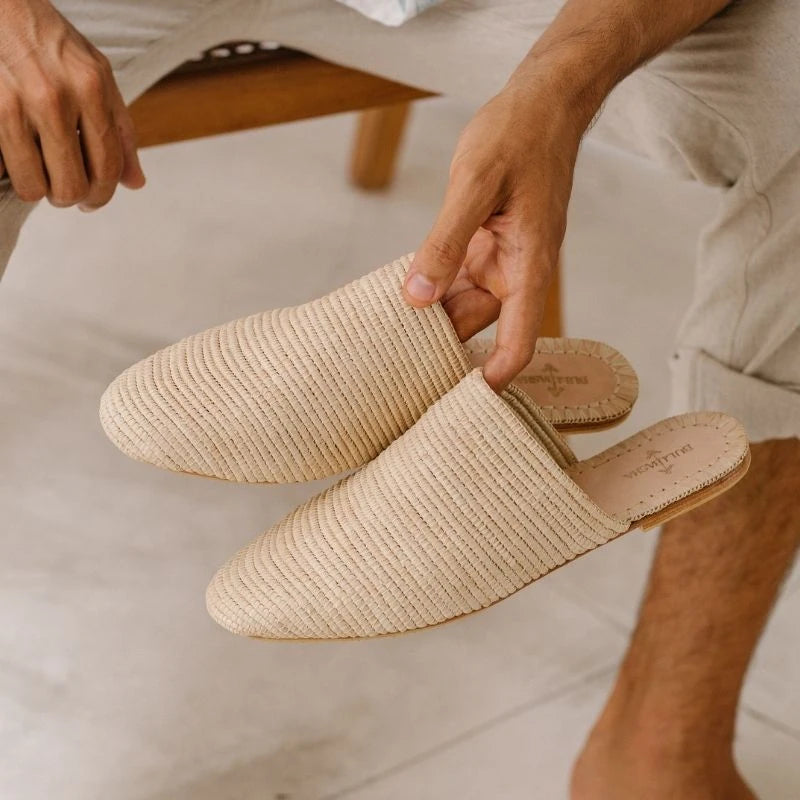 Slip On Neutral, sustainable, sandals made from natural materials by Bulibasha