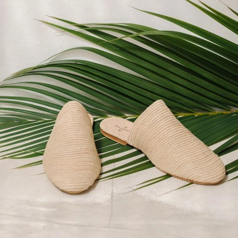 Slip On Neutral, sustainable, sandals made from natural materials by Bulibasha