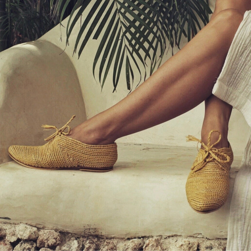 Takama Yellow, sustainable, shoes made from natural materials by Bulibasha
