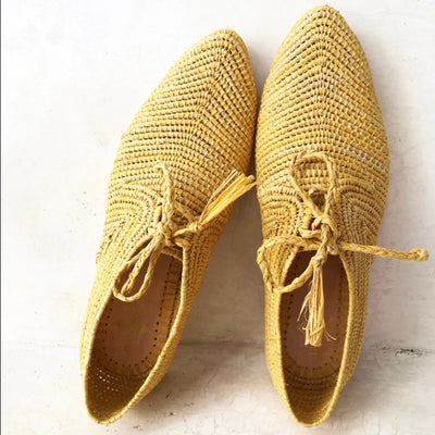 Takama Yellow, sustainable, shoes made from natural materials by Bulibasha