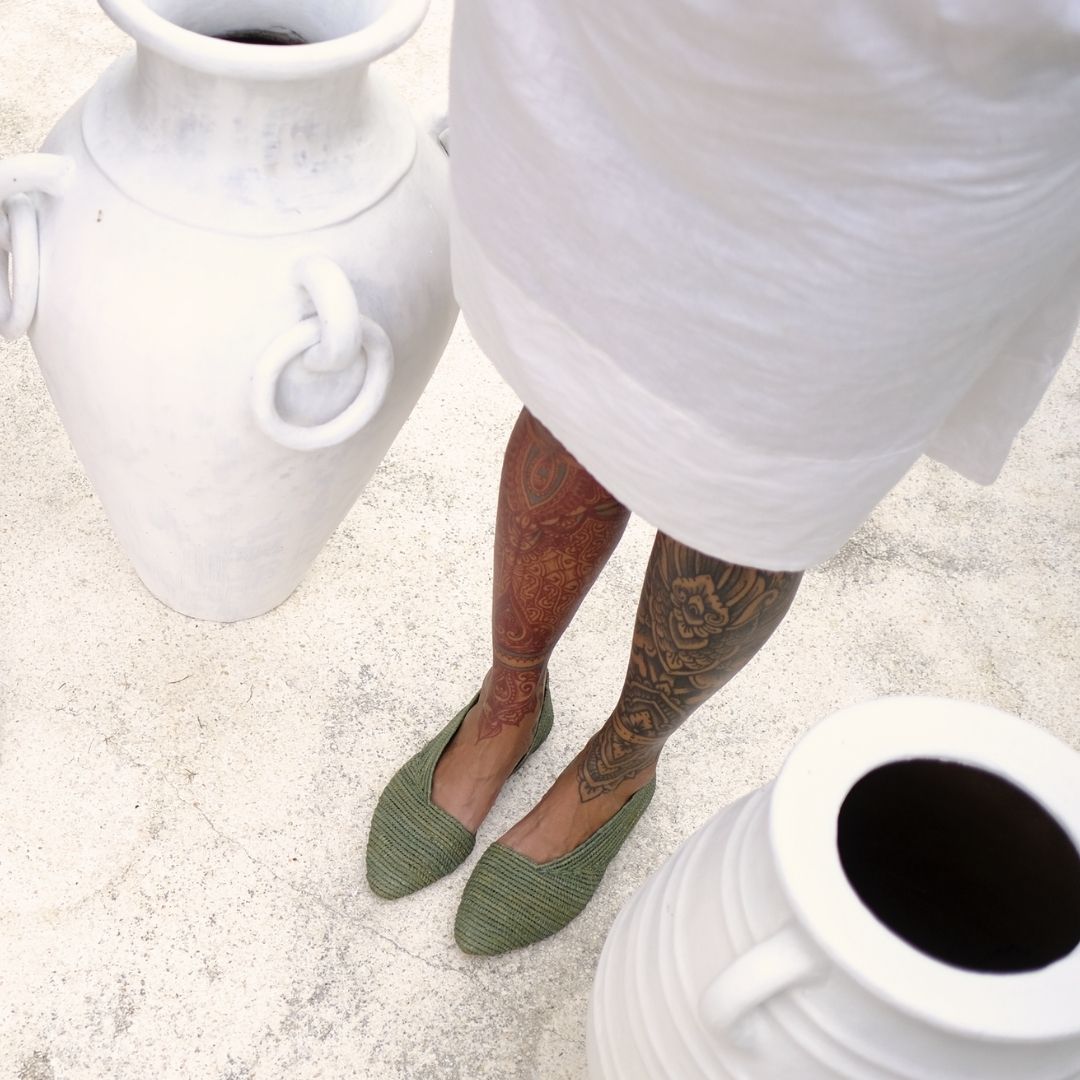 Ayyur Green, sustainable, handmade flats made from natural materials by Bulibasha
