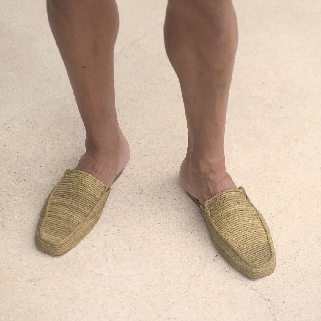 Munatas Ochre, sustainable, handmade sandals made from natural materials by Bulibasha