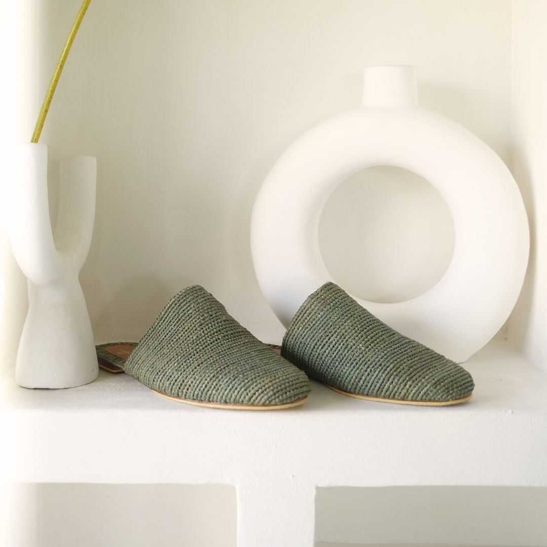 Slip On Green, sustainable, sandals made from natural materials by Bulibasha