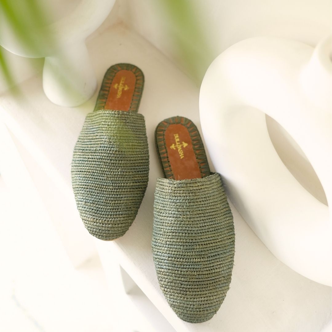 Slip On Green, sustainable, sandals made from natural materials by Bulibasha