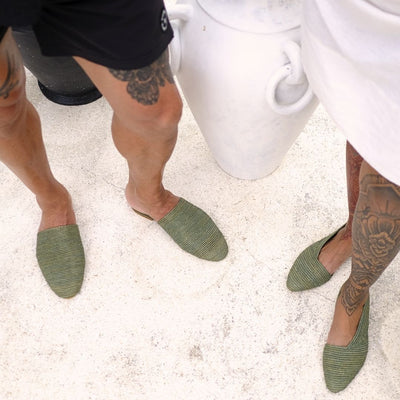 Slip On Green, sustainable, sandals made from natural materials by Bulibasha