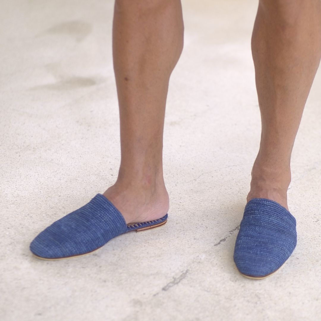 Slip On Blue, sustainable, sandals made from natural materials by Bulibasha