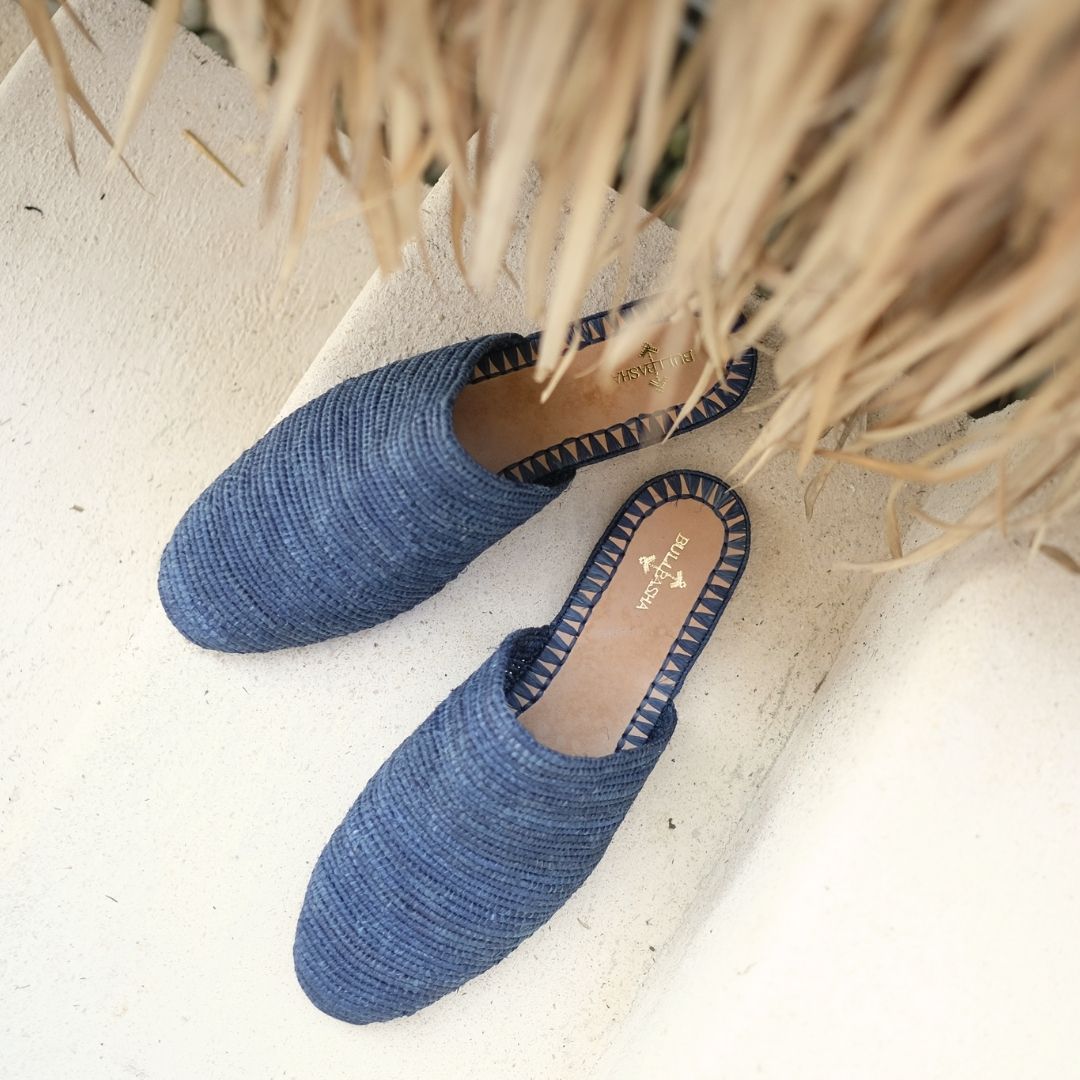 Slip On Blue, sustainable, sandals made from natural materials by Bulibasha