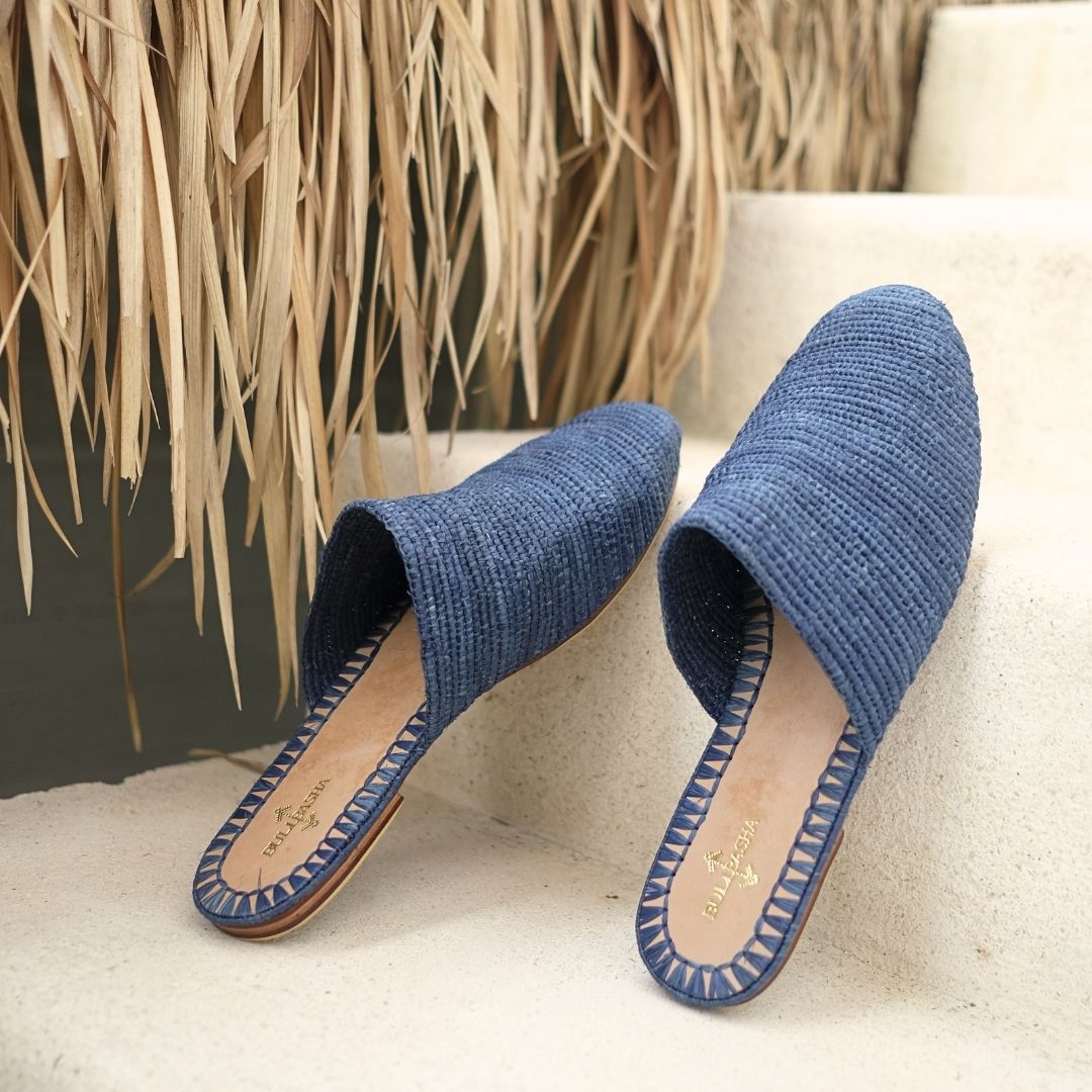 Slip On Blue, sustainable, sandals made from natural materials by Bulibasha